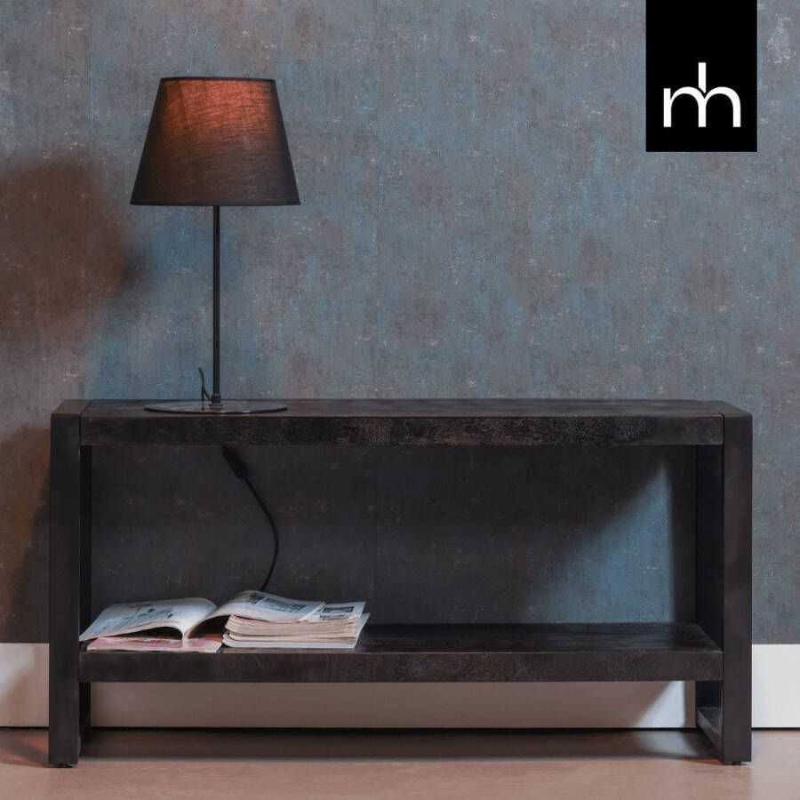 Mangohout Online Mangohouten TV Meubel Montana Black 120 cm Mahom Industrieel TV Meubel van Mangohout & Metaal Industriële TV Meubel