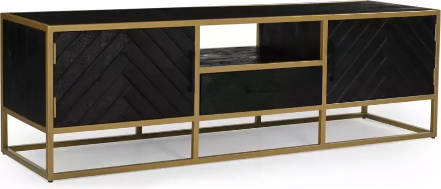 Mangohout Online Mangohouten TV Meubel Napels 165 cm Goud Mahom Industrieel TV Meubel van Mangohout & Metaal Industriële TV Meubel