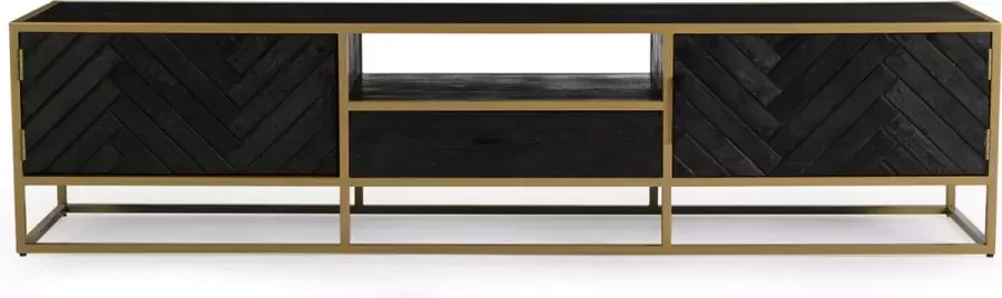 Mangohout Online Mangohouten TV Meubel Napels 210 cm Goud Mahom Industrieel TV Meubel van Mangohout & Metaal Industriële TV Meubel