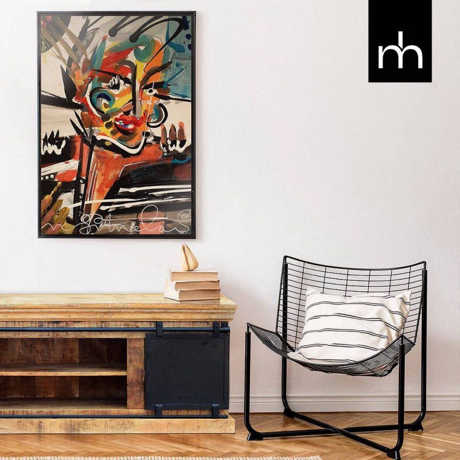 Mahom Mangohouten TV Meubel Portland 220 cm Industrieel TV Meubel van Mangohout & Metaal Industriële TV Meubel