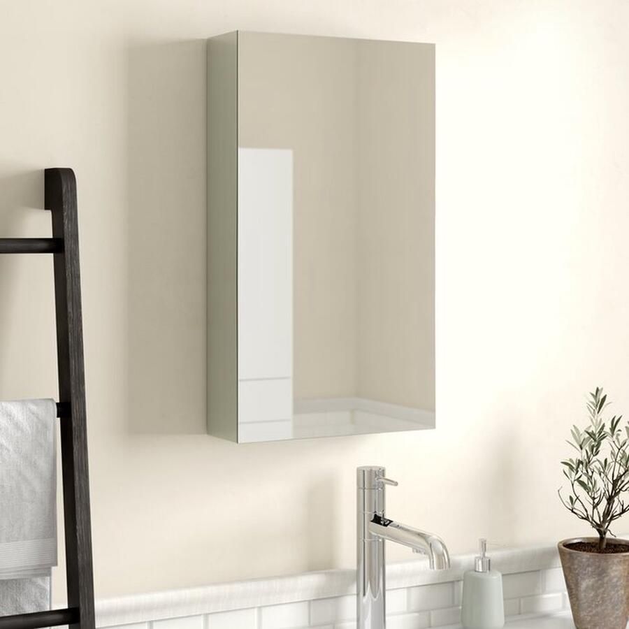 Mano Collection Luna Wit 60x45x15 cm Spiegel Enkeldeurs Badkamer Topkast