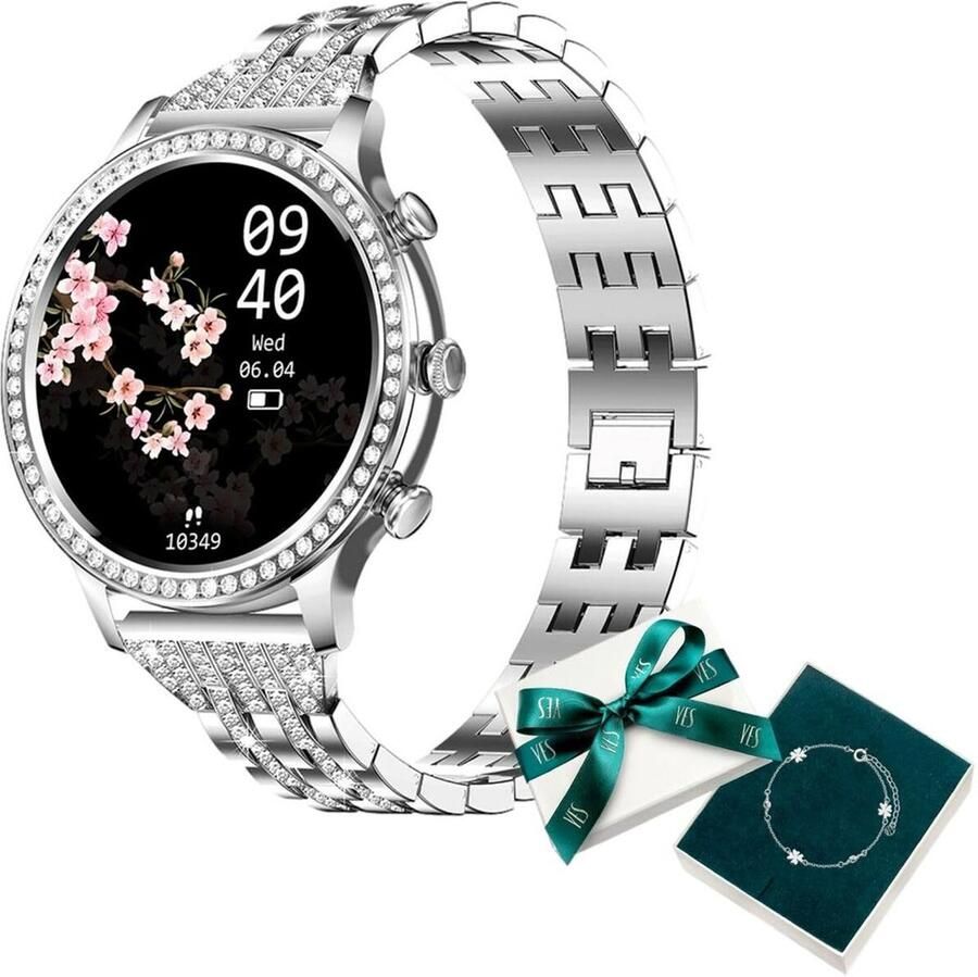 Manta Smartwatch Diamond Lusso Srebrny + Bransoletka Yes