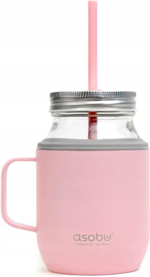 Many_brands Asobu Moonshine Roze Isoleerbeker met Rietje 540 ml - Foto 2
