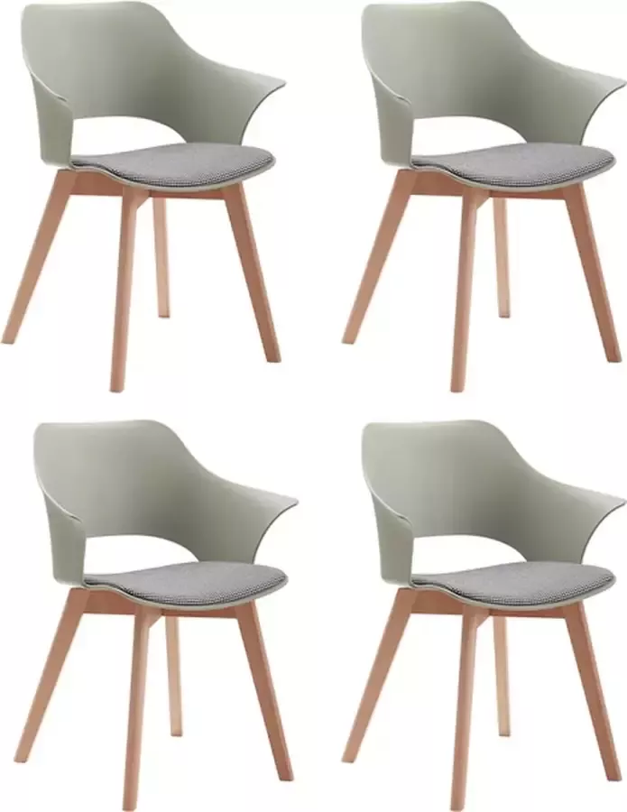 Manzibo Eetkamerstoel Set van 4 Groen Hout Eetkamerstoelen Set Stoelen Set van 4 Modern Stoelen Stoel Scandinavisch