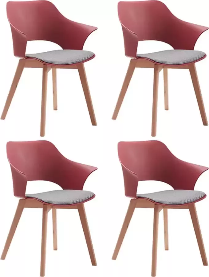 Manzibo Eetkamerstoel Set van 4 Meerdere kleuren Hout Eetkamerstoelen Set Stoelen Set van 4 Modern Stoelen Stoel Scandinavisch - Foto 3