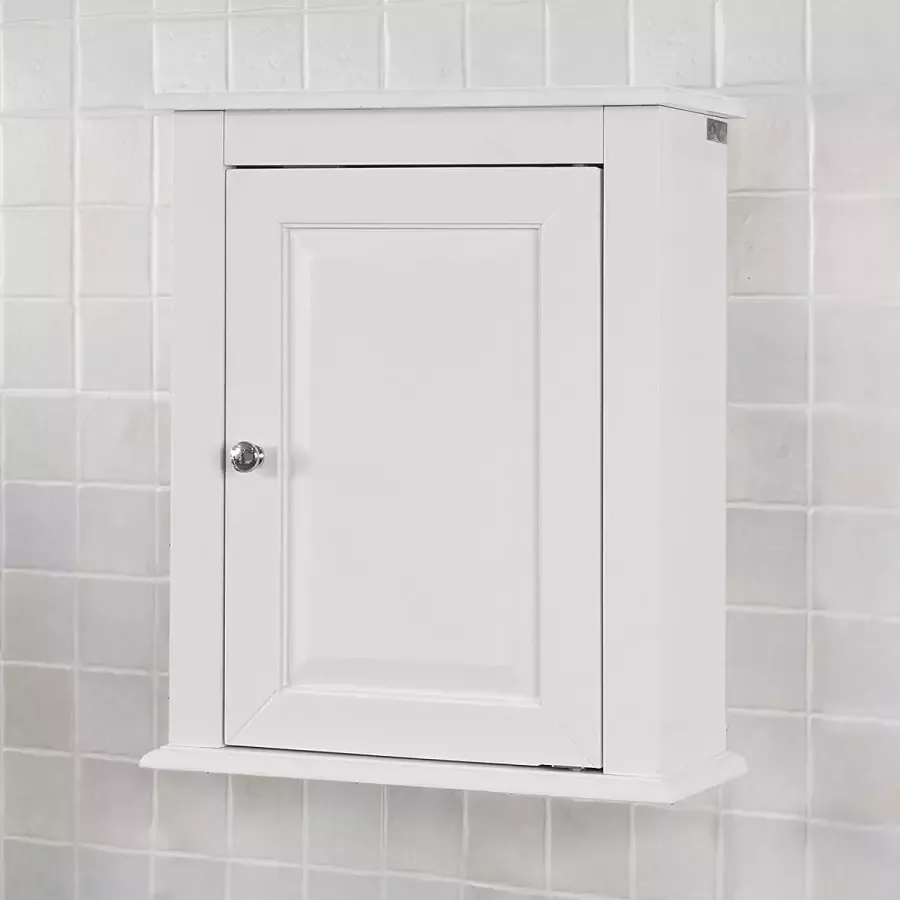 MARA Badkamerkast Hangend Medicijnkast Cosmetica Opbergruimte Praktisch Wit MDF 40 x 49 x 18 cm
