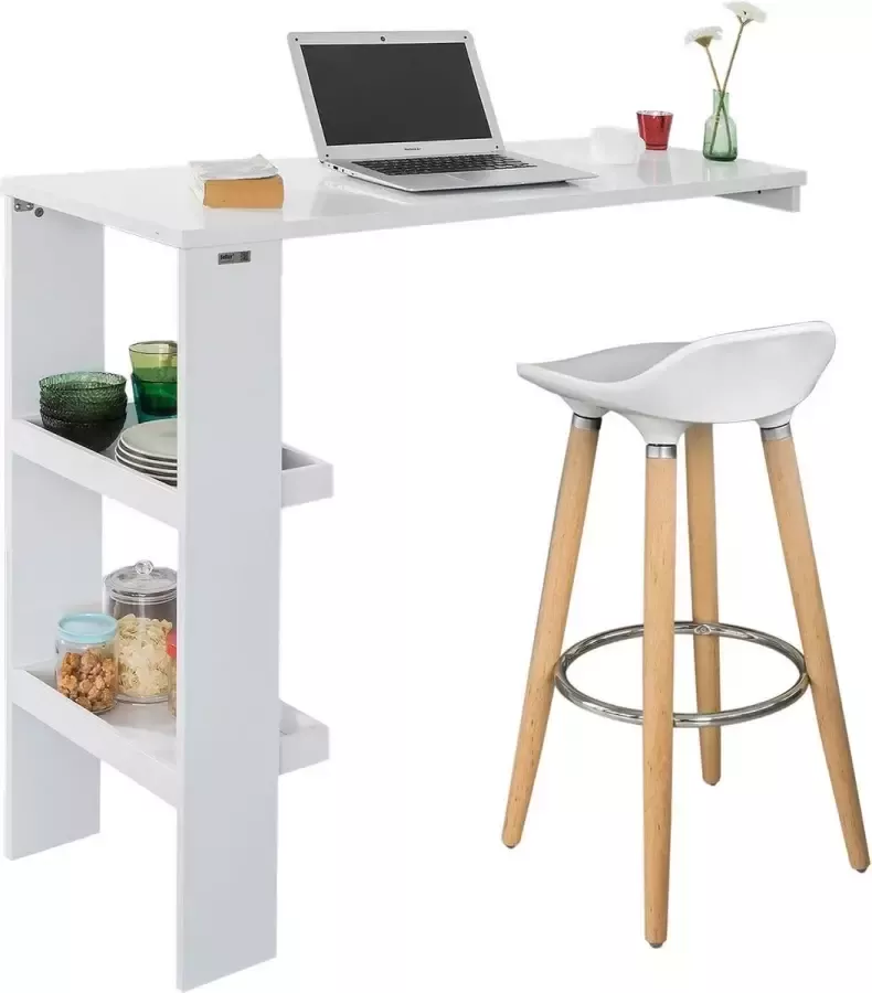 MARA Bartafel Bar Wit Design Wandmontage Voor binnen Rechthoek MDF 120 x 106 x 45 cm