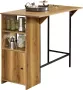 MARA Bartafel Keukentafel Opbergruimte Bruin MDF 120 x 63 x 95 cm - Thumbnail 3