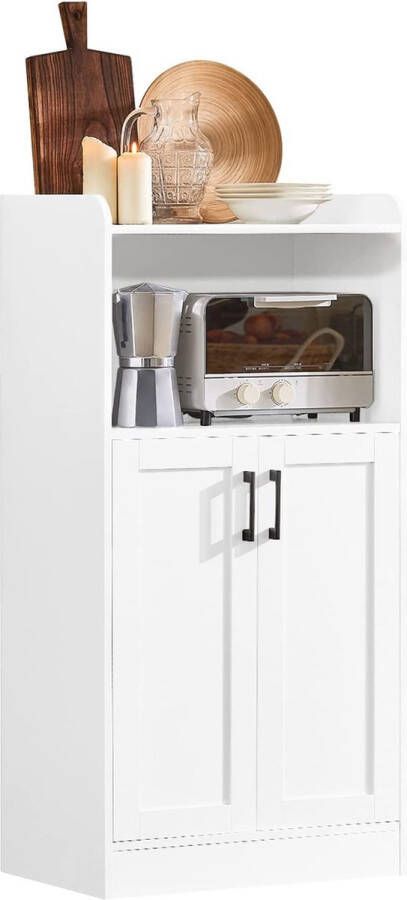 MARA Buffetkast Keukenkast Dressoir Magnetronkast 2 Deuren Wit 60 x 39 x 120 cm