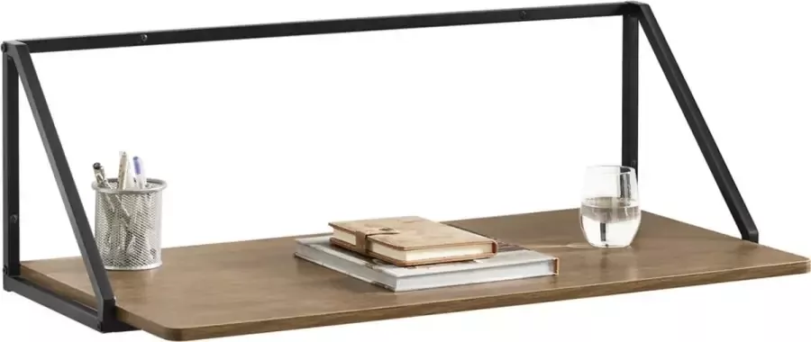 MARA Bureautafel Laptoptafel Laptopbureau Wandgemonteerde Tafel Wandtafel Wandmontage Ophangende Schrijftafel MDF Bruin 30 x 90 x 30 cm