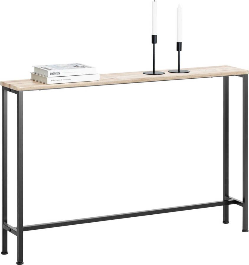 MARA Console Tafel Dressoir Metaal MDF Beige Zwart 120 x 20 x 80 cm