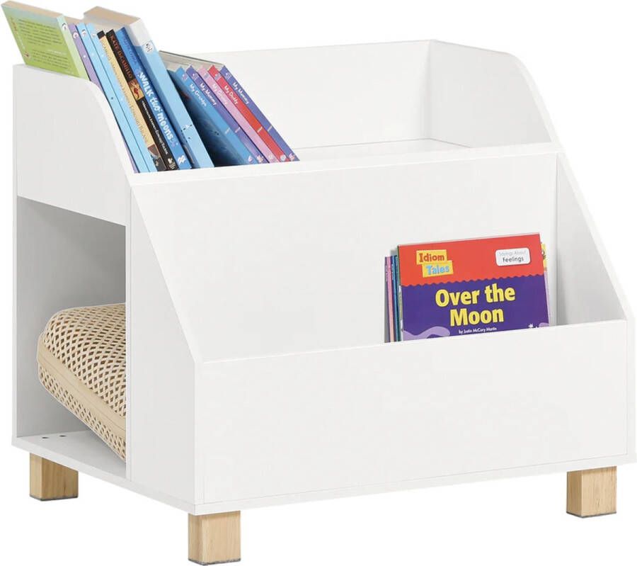 MARA Kinderboekenkast Boekenplank Opbergplank Voor Boeken Speelgoed Boekenkast Wit MDF 60 x 48 x 53 cm
