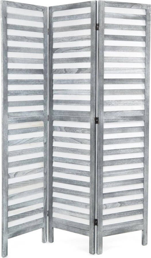 MARA Luxe Kamerscherm 3 Panelen Scheidingswand Paravent Kant en klaar Hout Grijs 170 x 120 cm