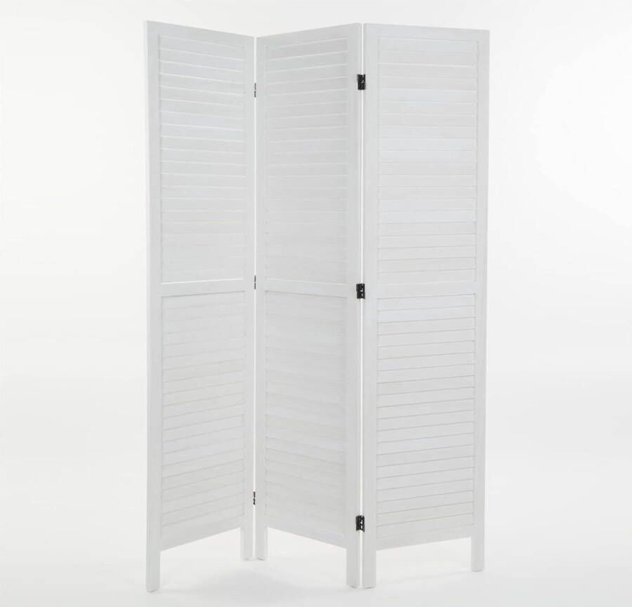 MARA Luxe Kamerscherm 3 Panelen Scheidingswand Paravent Kant en klaar Hout Wit 170 x 120 cm