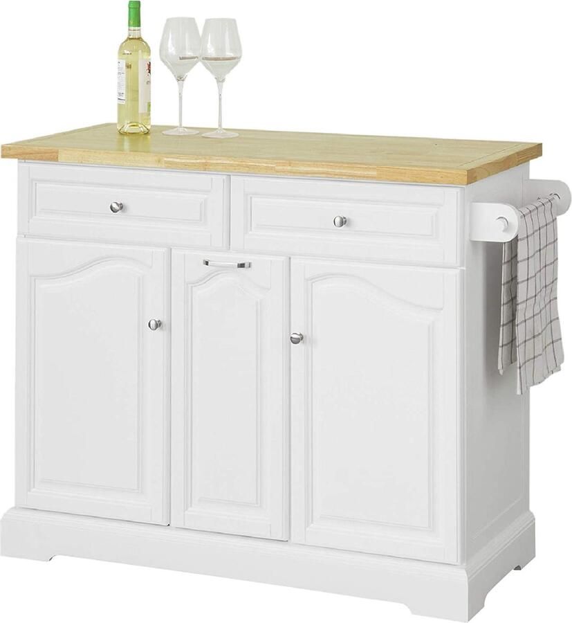 MARA Keukenkast Buffetkast Keukeneiland MDF Wit 115 x 46 x 90 cm