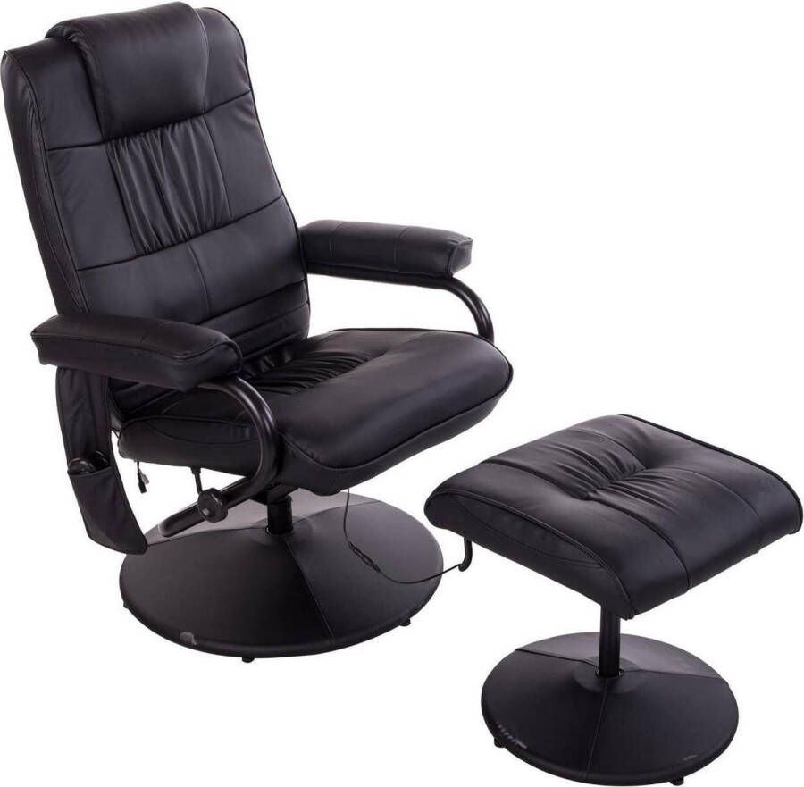 MARA Monkey's Massagestoel Kunstlederen Massagestoel Relax stoel Chill stoel Beige Tv stoel Warmtefunctie Inclusief Hocker 73 x 77 x 95 cm