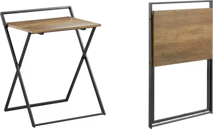 MARA Opvouwbaar Bureau Computerbureau Studietafel Draagbaar MDF Bruin 63 x 45 x 77 cm