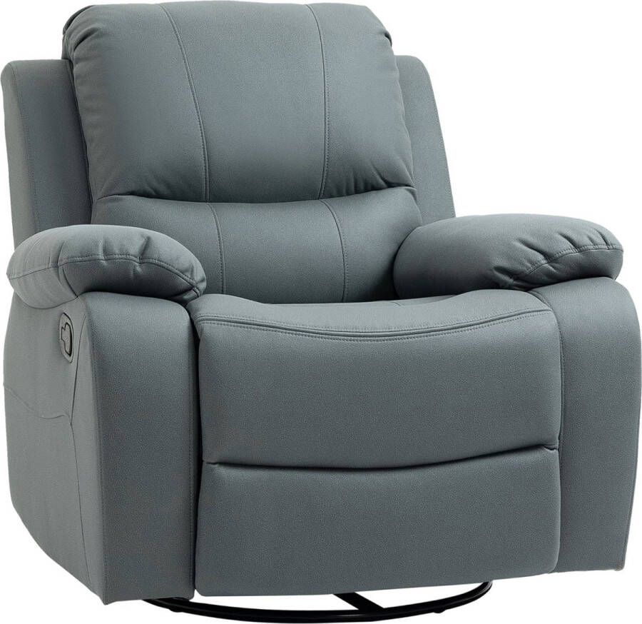 MARA Relaxstoel Draaibaar Ligfunctie Televisiestoel Fauteuil Met Kruk Groen ‎100 x 93 x 98 cm