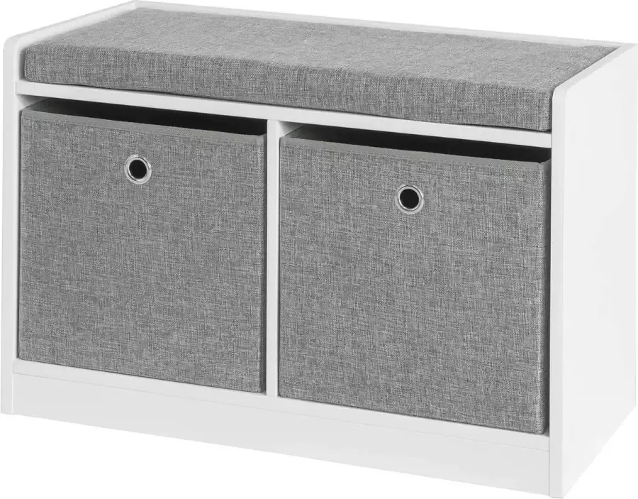 MARA Schoenenkast Schoenenbank Opbergruimte Wit MDF 68 x 32 x 45 cm