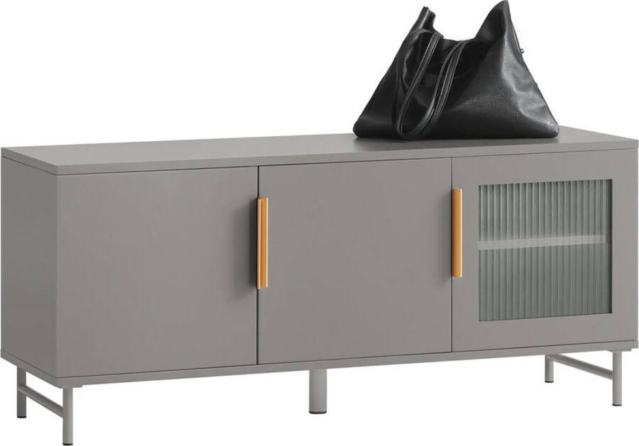 MARA Schoenenkast Zitbank met opbergruimte Schoenenrek Tv-kast Opbergkast Antraciet 35 x 105 x 46 cm