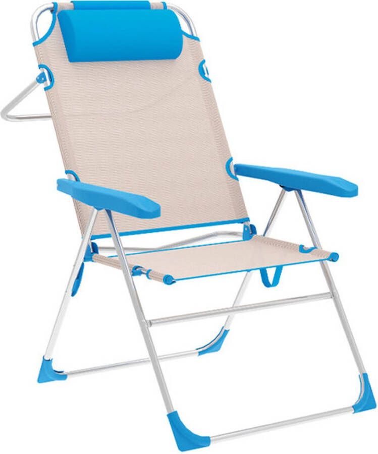 Marbueno Vouwbare Stoel Blauw Beige 67 x 99 x 66 cm