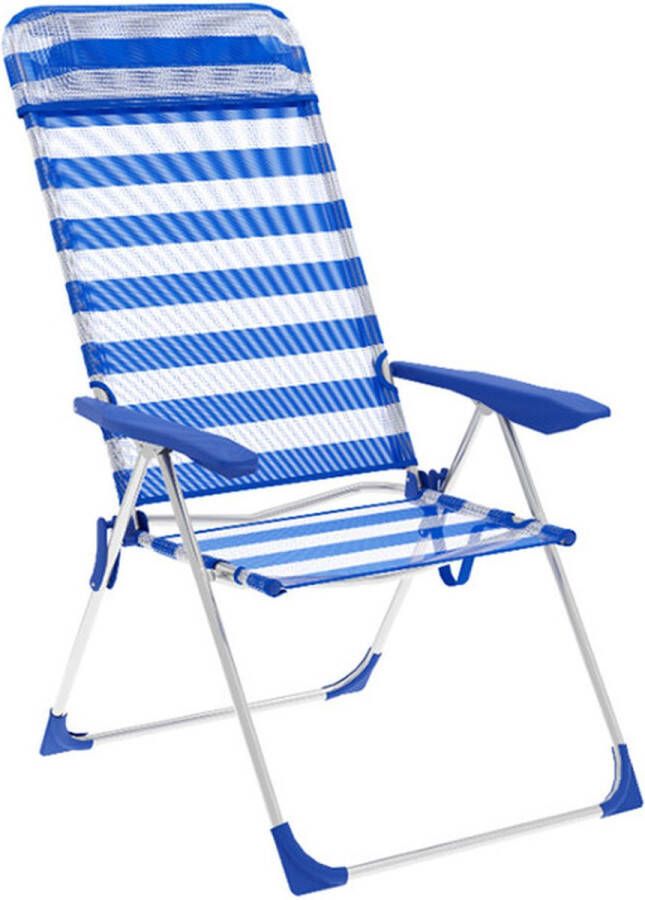 Marbueno Vouwbare Stoel Blauw Wit 69 x 110 x 58 cm