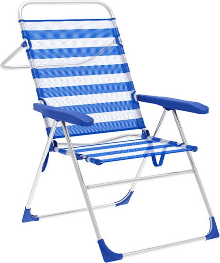 Marbueno Vouwbare Stoel Strepen Blauw Wit 59 x 97 x 61 cm