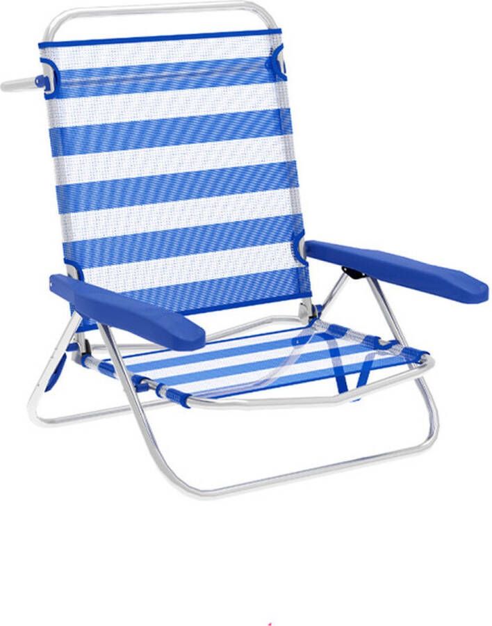 Marbueno Vouwbare Stoel Strepen Blauw Wit 63 x 78 x 76 cm