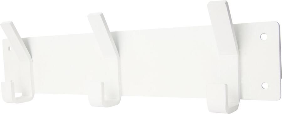 Marcellis Kapstok Wandkapstok met 3 haken + schroefset staal 40cm bij 12cm mat wit T1