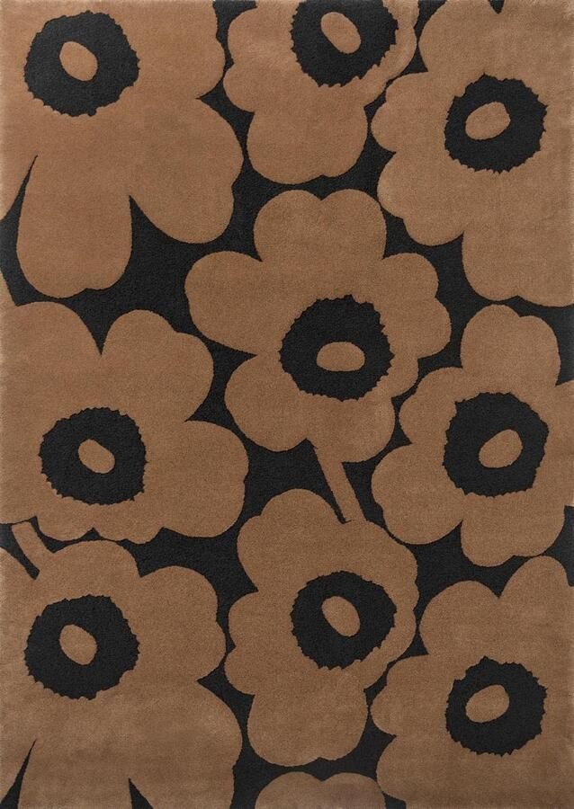 Marimekko Unikko Beige 132211 Vloerkleed 170 x 240 cm Beige Rectangular Wool Living room Floral Scandinavian Bohemian Modern