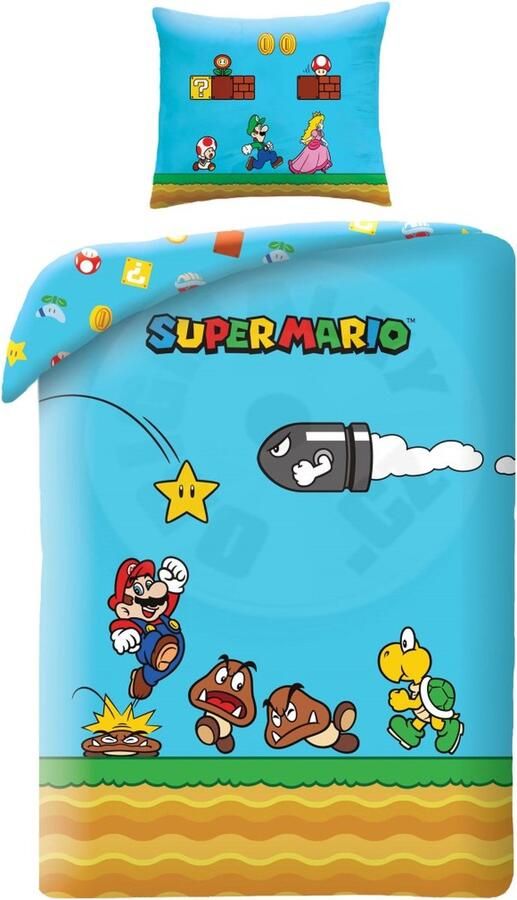 Mario Nintendo Dekbedovertrek 140x200cm Polyester Kussensloop 70x90cm