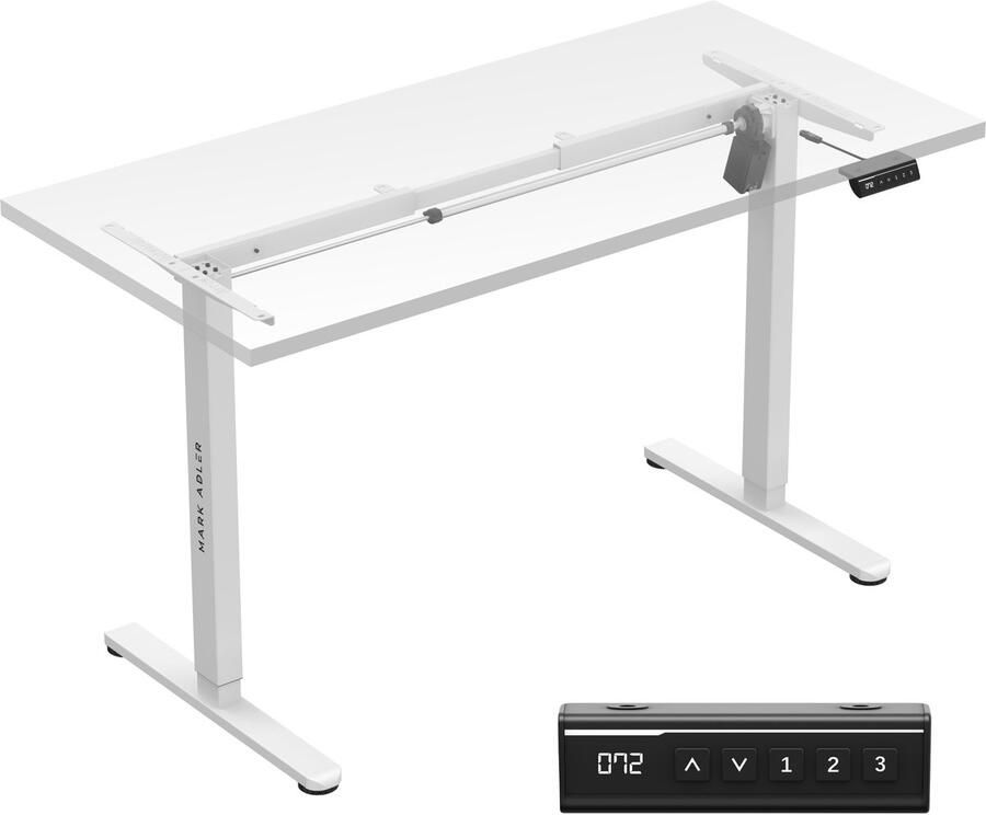 Mark Adler Elektrisch zit-sta bureau frame Xeno 2.1 – Wit – 73–119 cm – Verstelbaar – tot 80 kg - Foto 2