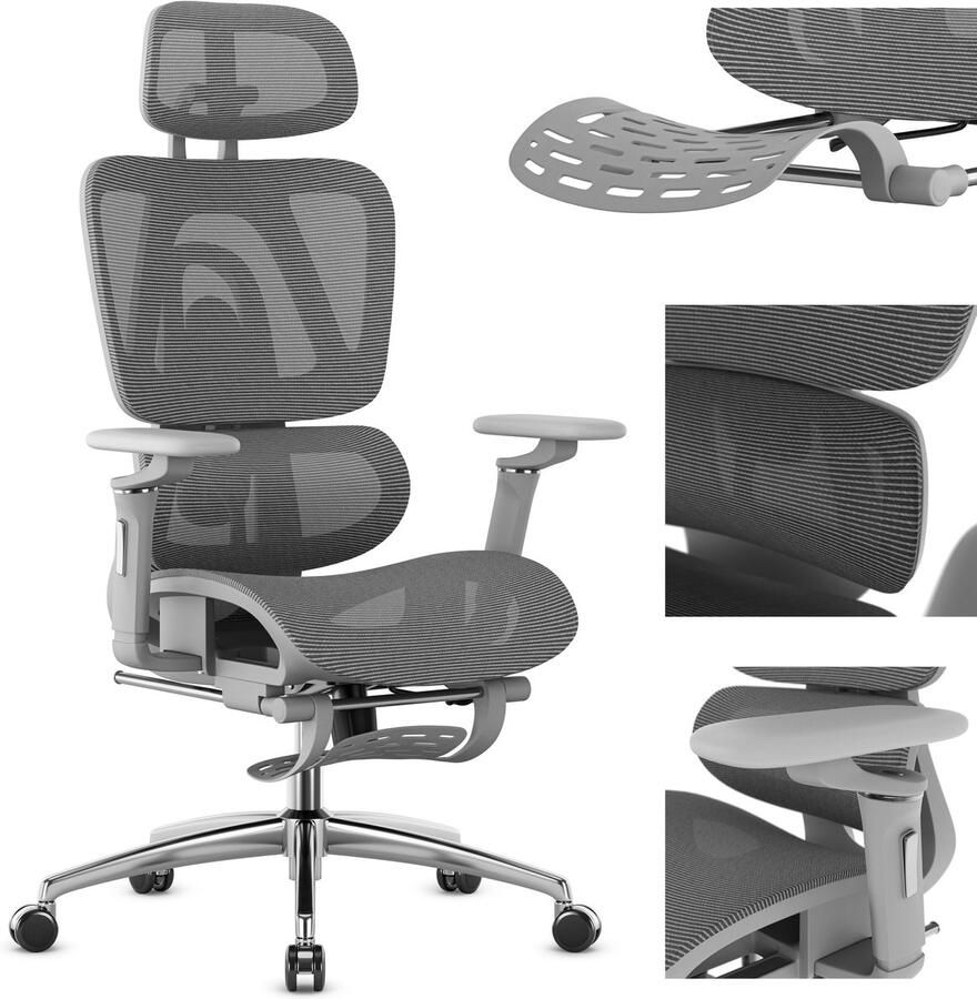 Mark Adler Expert 7.9 Ergonomische Bureaustoel Netstof Mesh Grijs - Foto 2