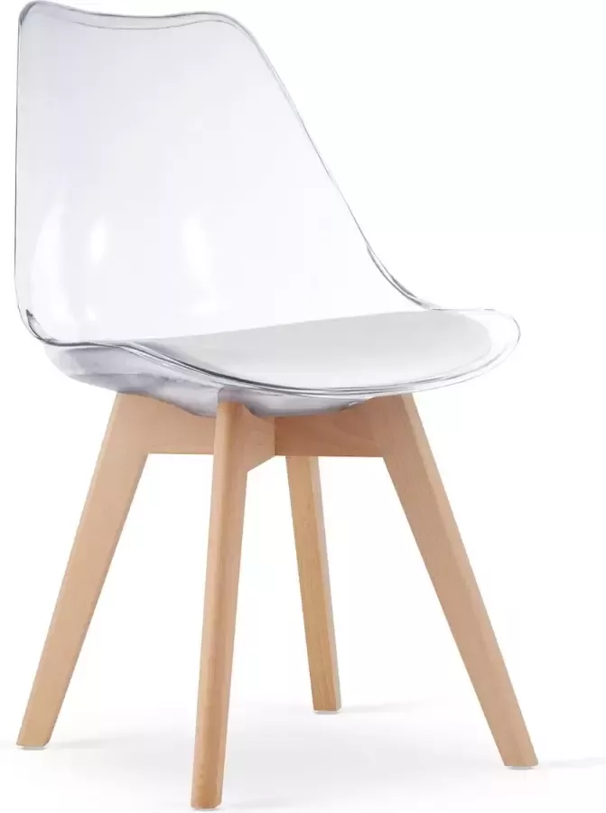 Viking Choice MARK Eetkamerstoel houten onderstel set van 4 transparant