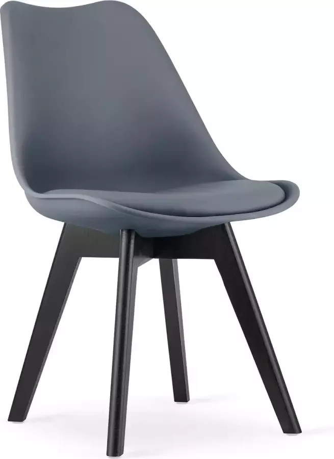 Viking Choice MARK Eetkamerstoel zwart houten onderstel set van 4 grijs