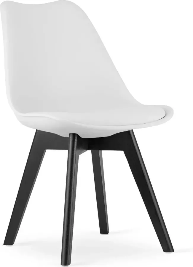 Viking Choice MARK Eetkamerstoel zwart houten onderstel set van 4 wit