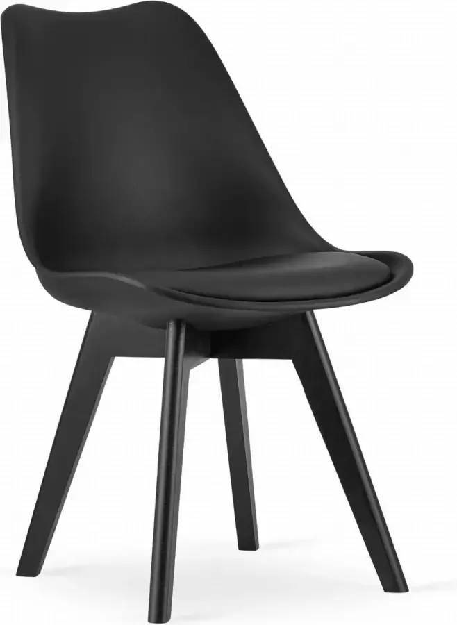 Viking Choice MARK Eetkamerstoel zwart houten onderstel set van 4 zwart