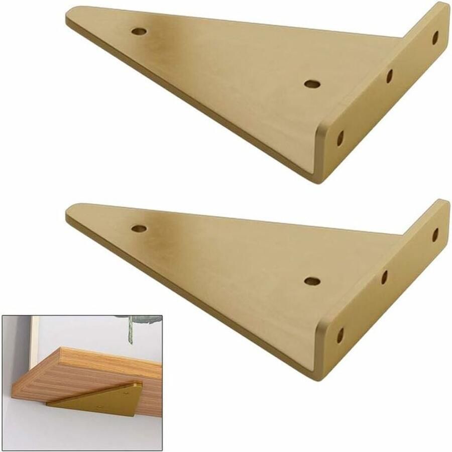 Markenlos 2 wandplanken driehoekige verborgen beugel hoogwaardig staal voor badkamer woonkamer kantoor