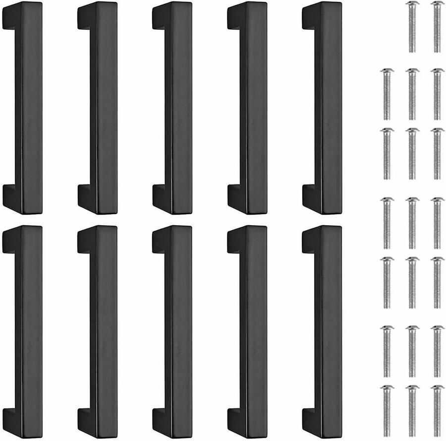 Markenlos Meubelgreep 10 stuks Europese stijl kast handgrepen Zwarte aluminiumlegering handgreep groothandel kastdeurgreep meubelbeslag accessoires zwarte meubelgrepen kastgrepen deurgrepen keukengrepen ladegrepen