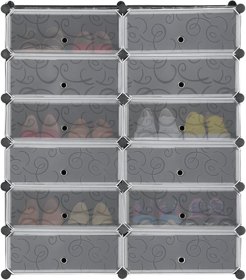 Markenlos Schoenenkast-60x24 1x94 cm – geel houten design met 2 klapdeurtjes-slimme opberging voor 10-20 paar schoenen-ideaal als shoe cabinet storage for entryway