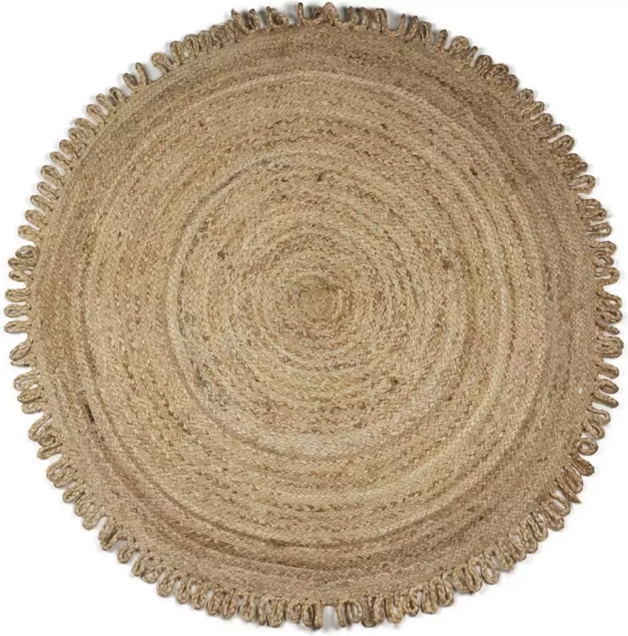 Mars & More Jute vloerkleed lussen naturel Ø120cm