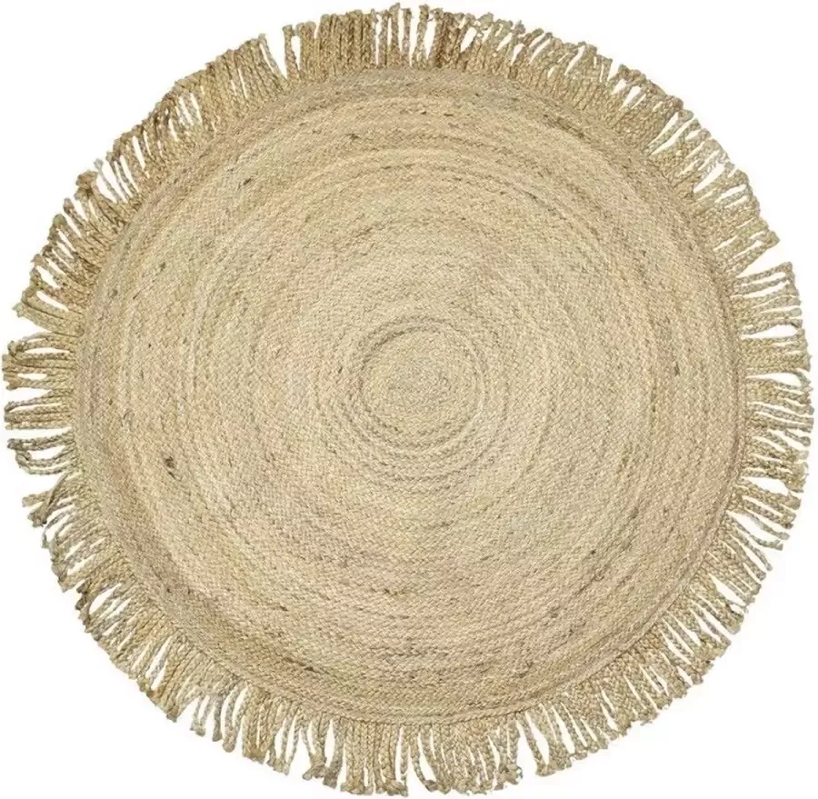Mars & More Jute vloerkleed met franjes Ø 120 cm