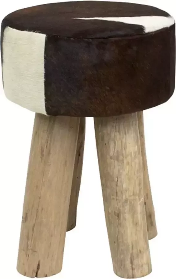 Mars & More Kruk Koeienhuid Bruin Leder Bont 30x30x45cm - Foto 2