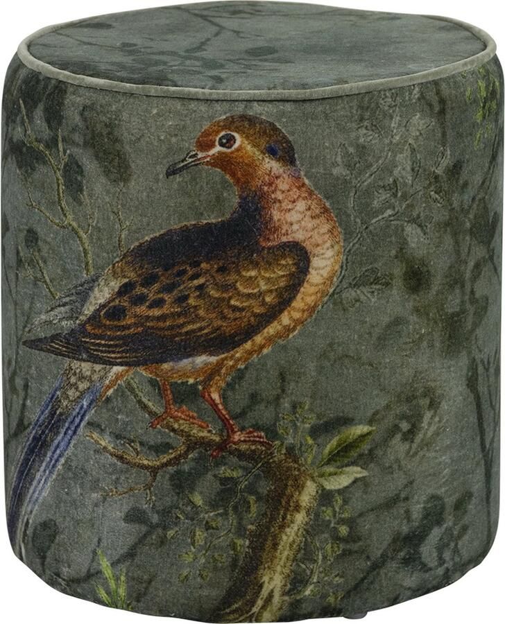 Mars & More poef fluweel charming blauwstaart 40x40x45cm*