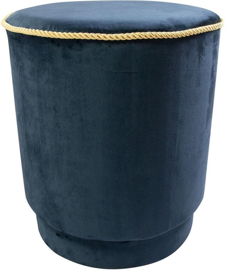 Mars & More poef fluweel goud navy 38x38x45cm