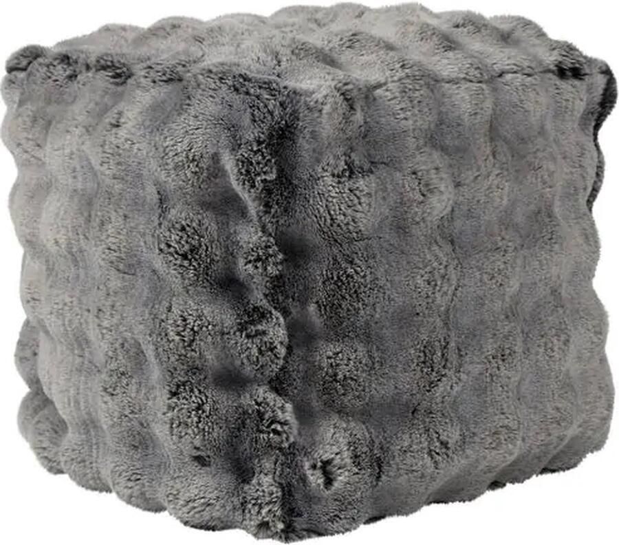 Mars & More poef teddy bubble grijs 40x40x45cm