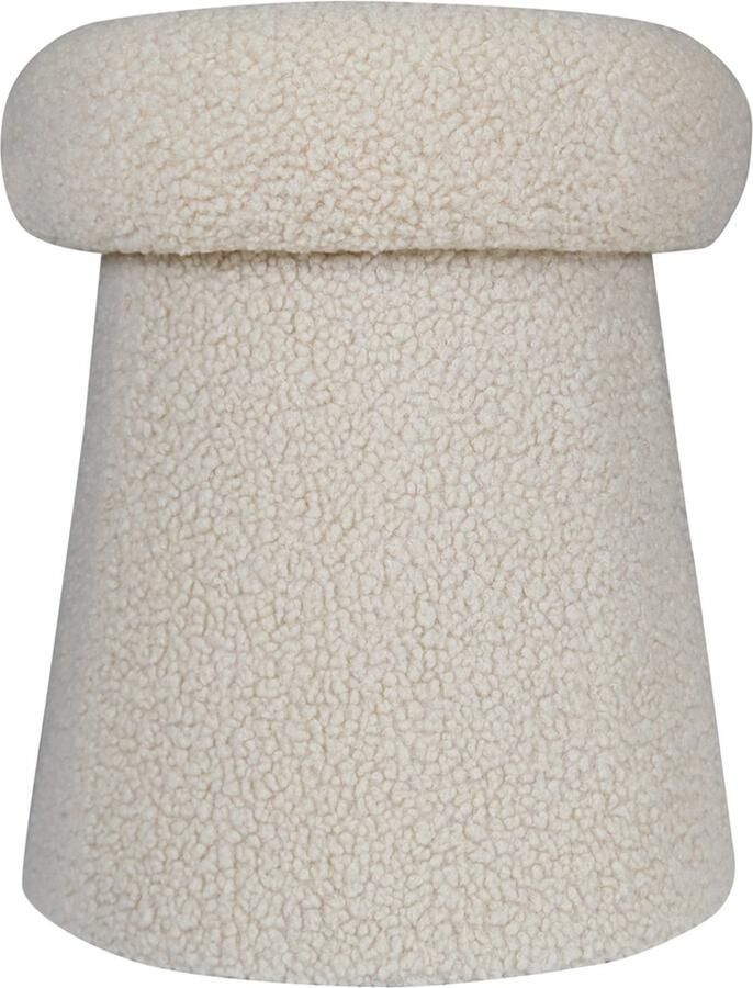 Mars & More poef teddy krul beige rond dia 40cm