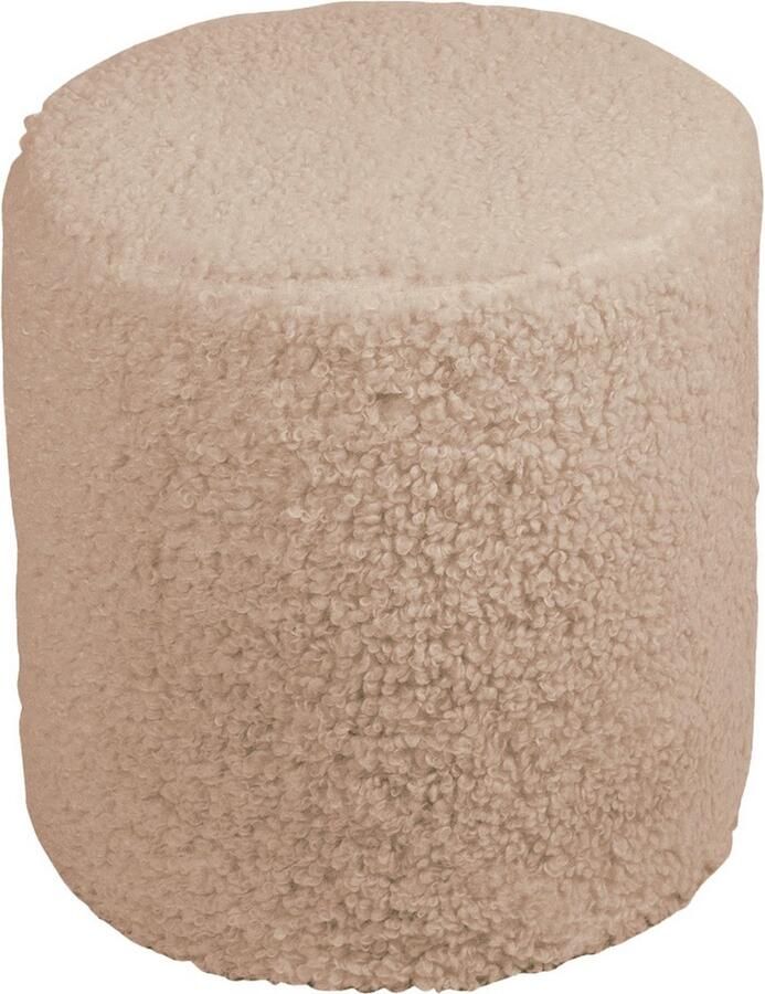 Mars & More poef teddy krul beige rond dia 40cm
