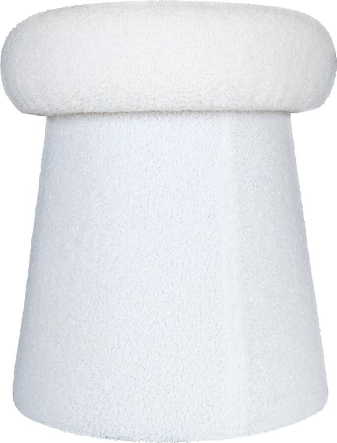 Mars & More poef teddy krul wit rond dia 40cm