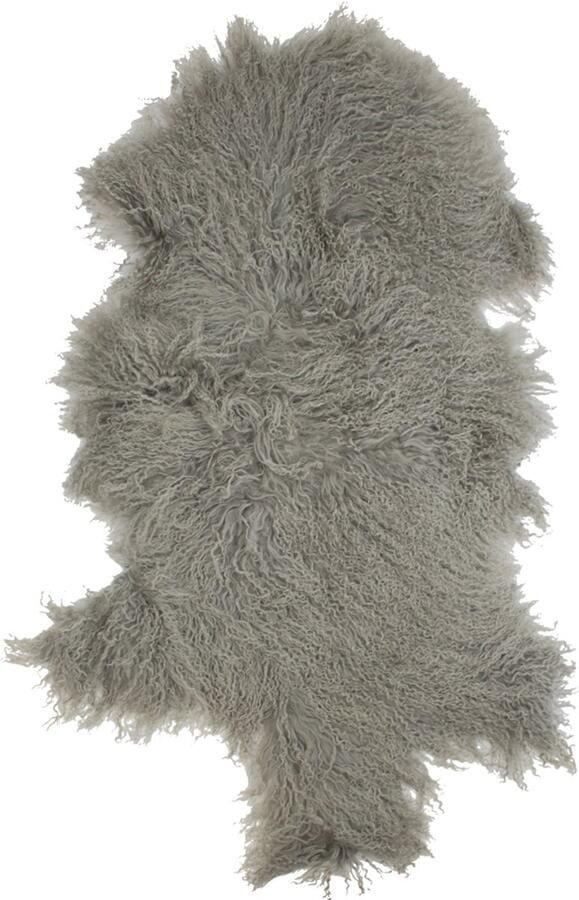 Mars & More Vloerkleed Tapijt Plaid Schapenvacht Grijs Vacht 100x55x2cm